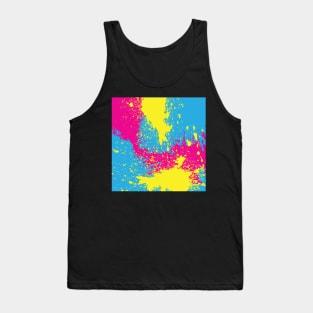 Hot Vax Summer Background Magenta Cyan Yellow Splatter Paint Tank Top